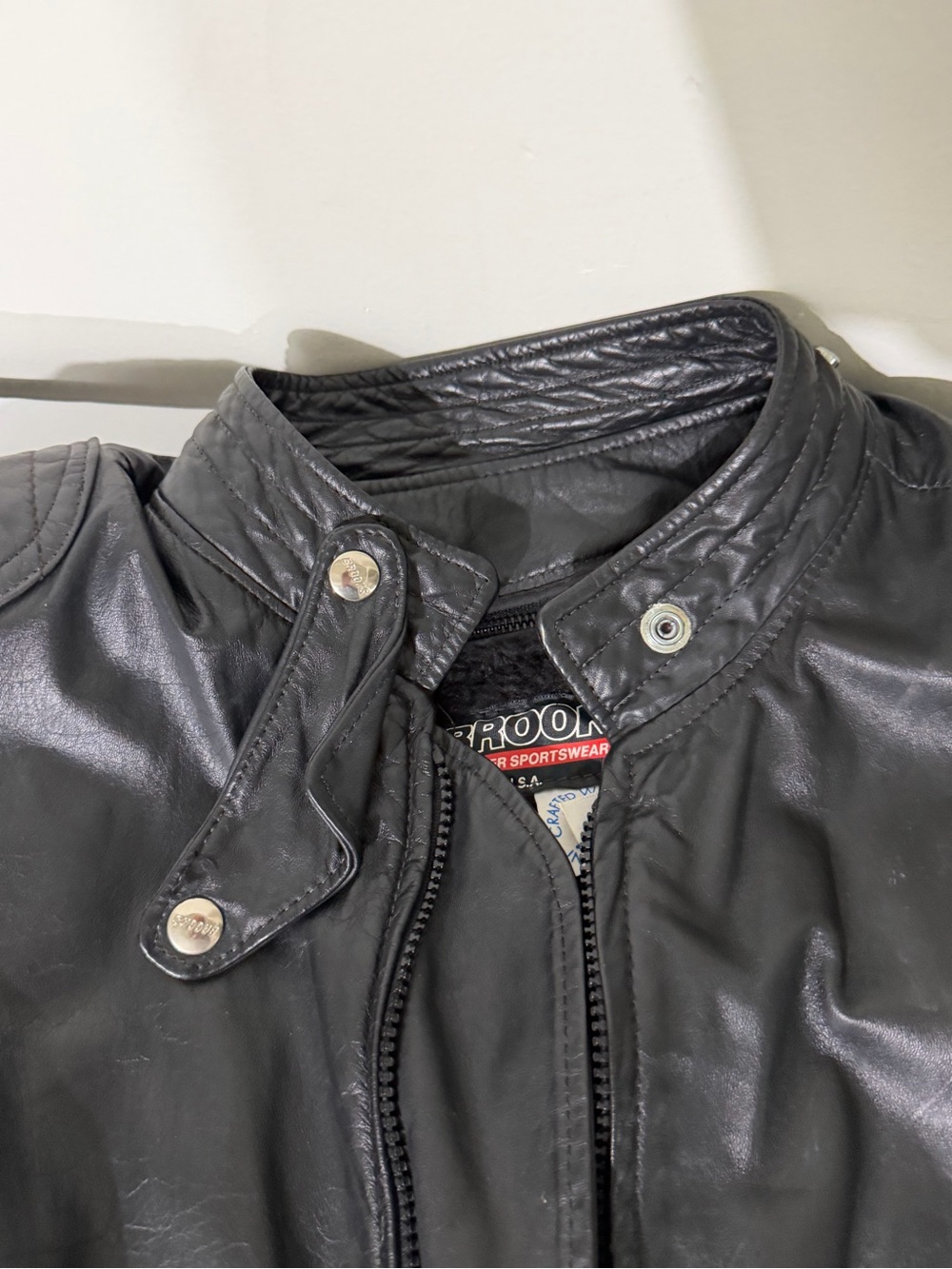 Vintage 80s Brooks Leather Sportswear Motorcycle Jack… - Gem